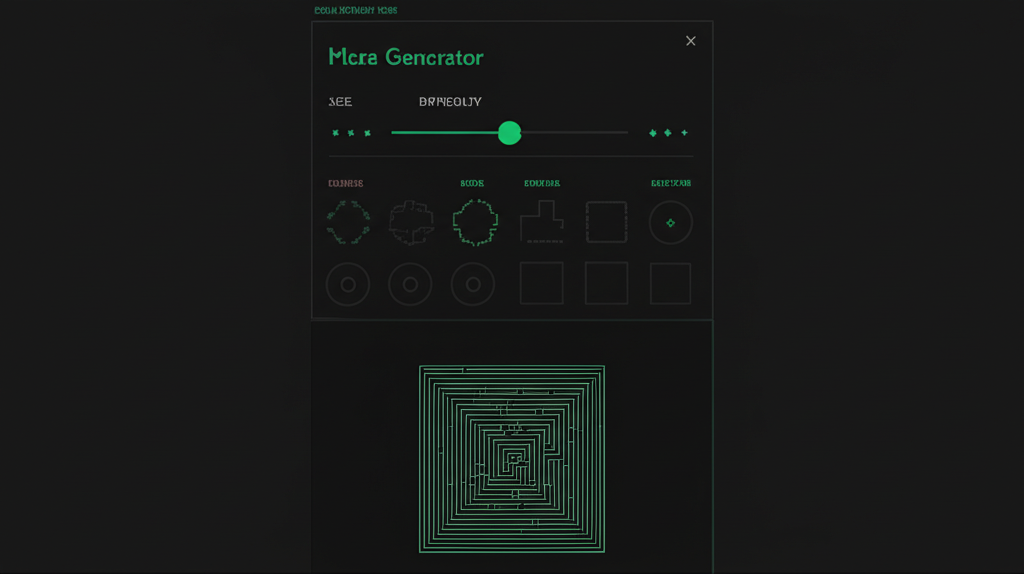 Maze generator interface with customization options